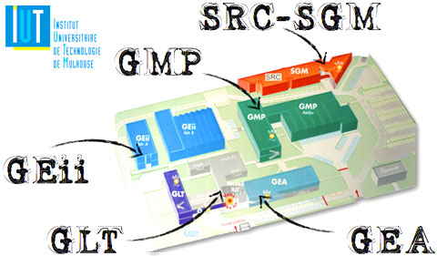 Les amicales de l'IUT de Mulhouse Emplacement des 5 amicales de l'IUT de Mulhouse