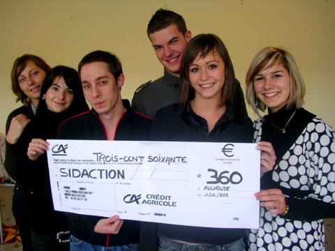 Chèque 2008 de 360 euros pour l'association Sidaction